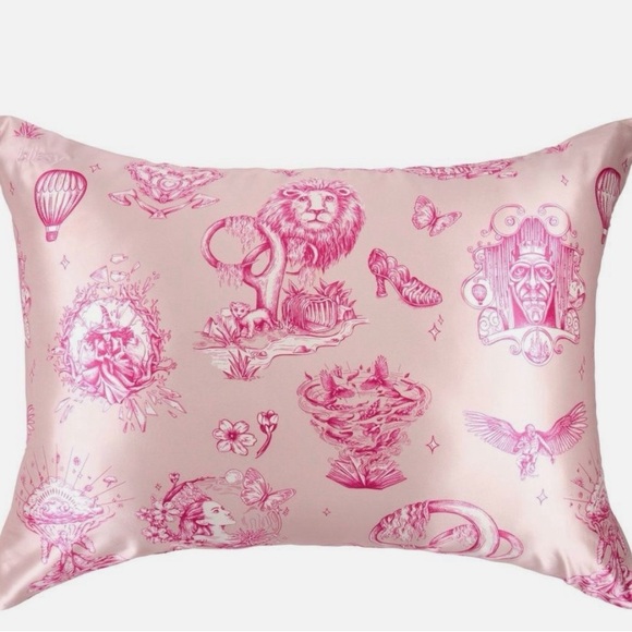 Bliss Other - Blissy Wicked Silk Pillowcase in Pale Green with Magenta Print